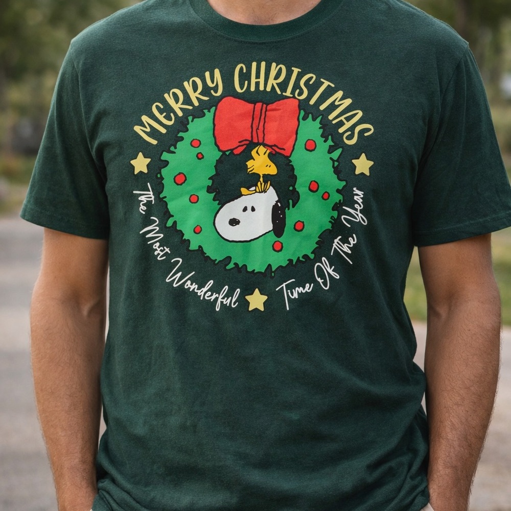 Peanuts Green Merry Christmas T-Shirt